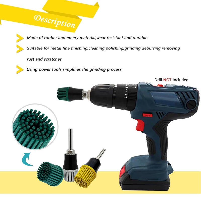 HIEMTE HIEMIE Tools 1 Inch Bristle Disc Grit 50# (Green) with 1 Inch Shank Attachment Abrasive Coating Removal Disc for Metal - Image 4
